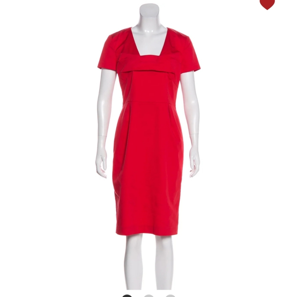 PORTS 1961 RED KNEE-LENGTH SHORT SLEEVE DRESS, 8